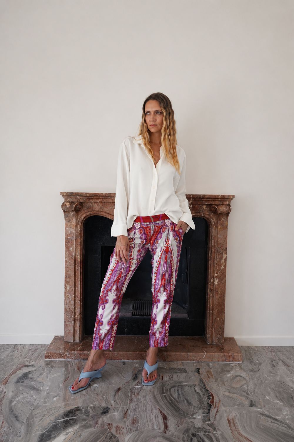 Etro Vintage Paisley Cupro Trousers