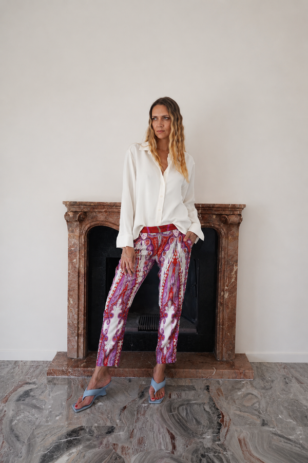 Etro Vintage Paisley Cupro Trousers