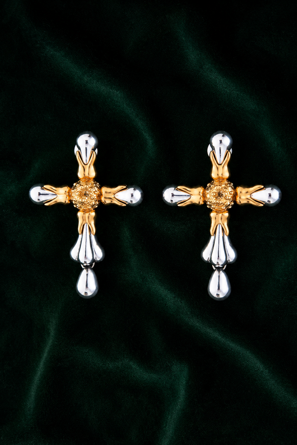 Schiaparelli Cross Earrings