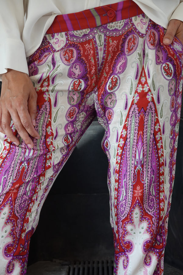 Etro Vintage Paisley Cupro Trousers