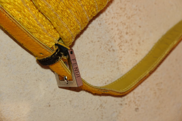 FENDI YELLOW BEADED BAGUETTE