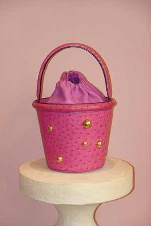 CÉLINE 1980s VINTAGE PINK BUCKET BAG