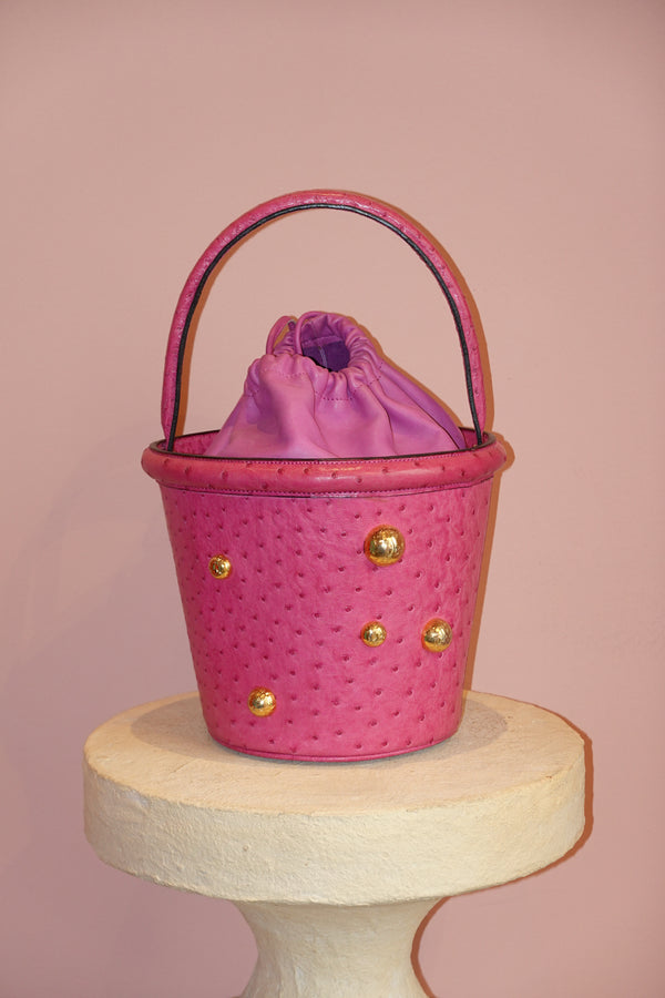 CÉLINE 1980s VINTAGE PINK BUCKET BAG