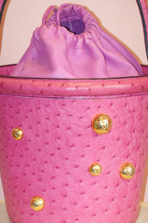 CÉLINE 1980s VINTAGE PINK BUCKET BAG