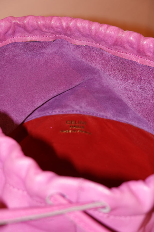CÉLINE 1980s VINTAGE PINK BUCKET BAG