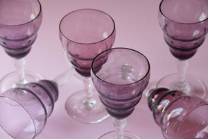 70S STYLE PURPLE WINE GLASSES