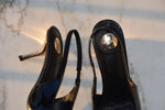 Load image into Gallery viewer, YVES SAINT LAURENT METAL STONE POINTED PUMPS
