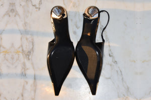 YVES SAINT LAURENT METAL STONE POINTED PUMPS