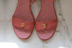 Load image into Gallery viewer, CHANEL  GOATSKIN CC SANDALS 38 PINK
