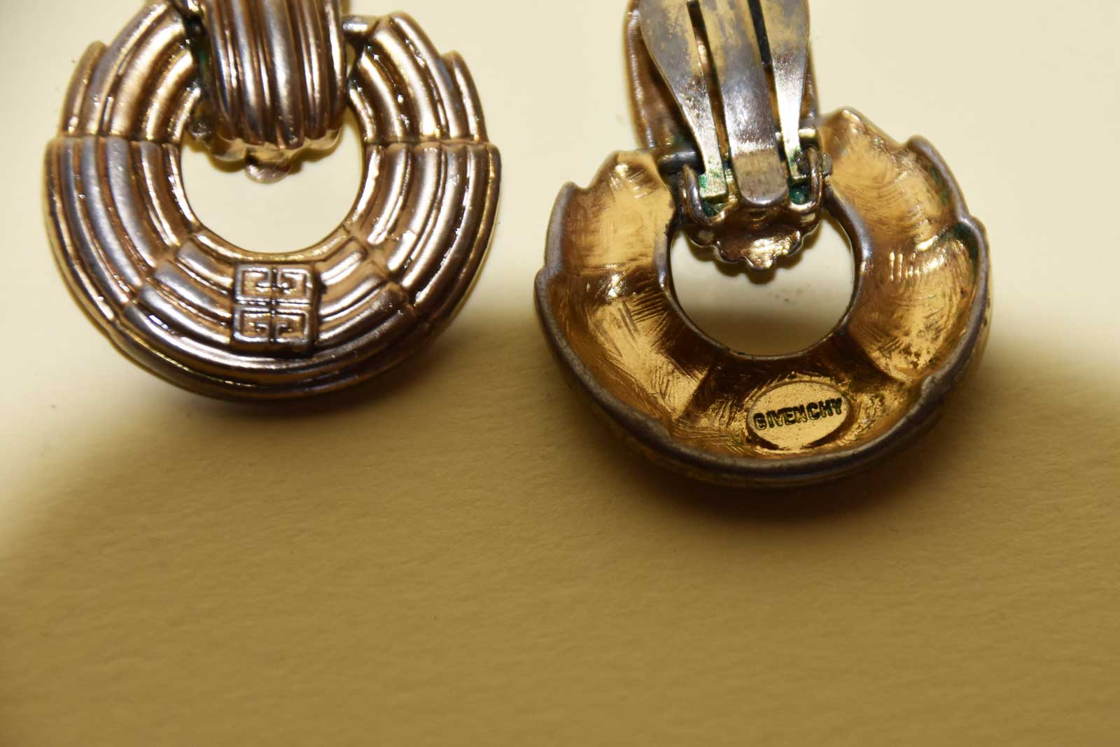 GIVENCHY ROUND GOLD PLATED EARRINGS