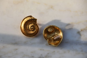 VINTAGE LANVIN SHELL CLIP-ON EARRINGS