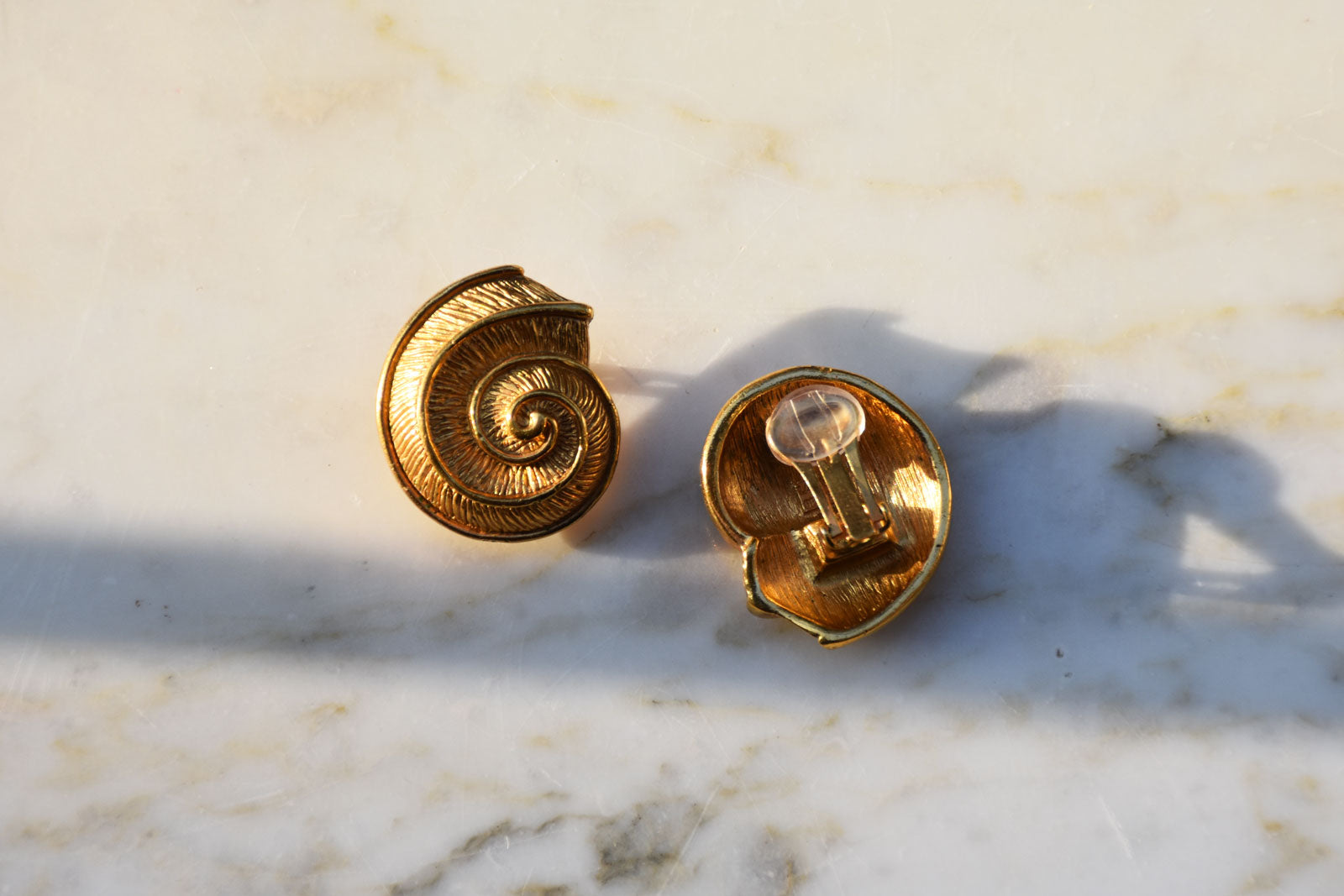 VINTAGE LANVIN SHELL CLIP-ON EARRINGS