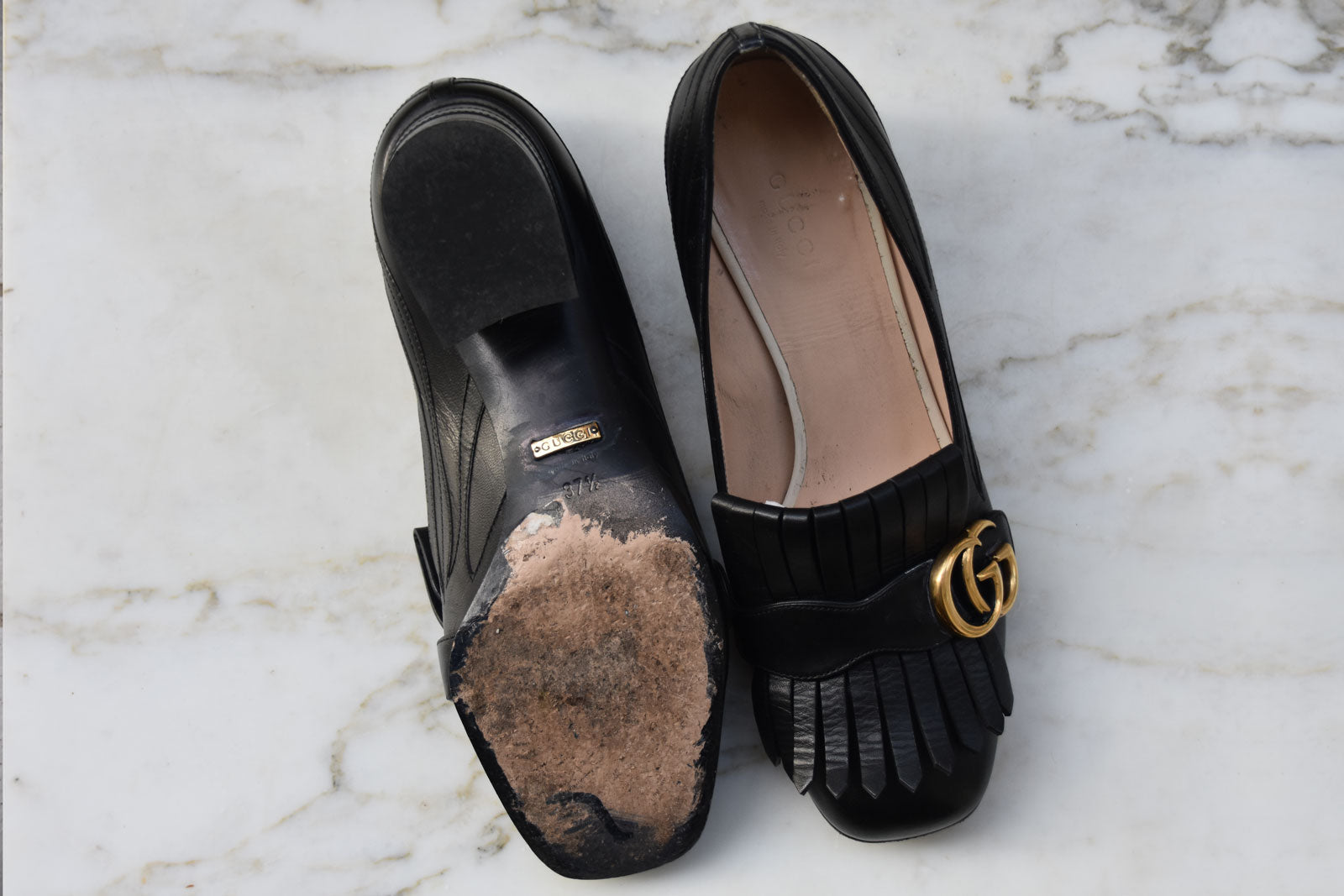 GUCCI GG MARMONT BLACK LOAFER