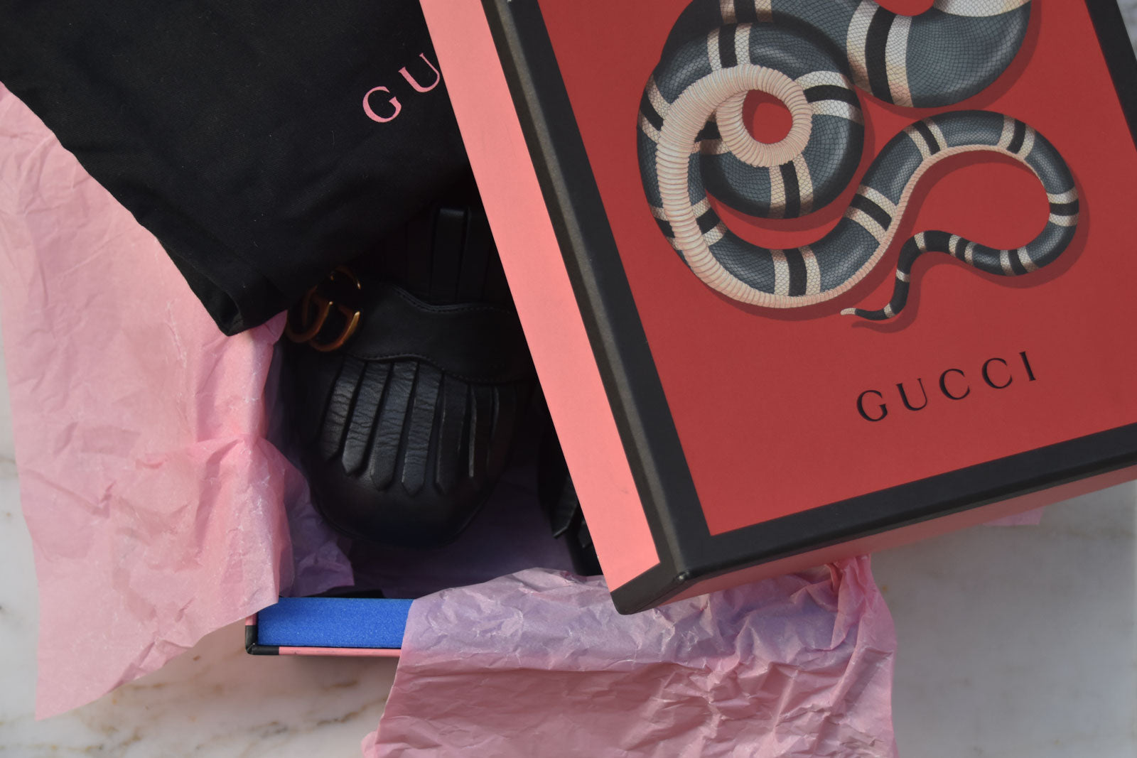 GUCCI GG MARMONT BLACK LOAFER