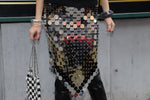 Load image into Gallery viewer, PACO RABANNE MIRROR EFFECT SEQUIN ASIMETRIC SKIRT
