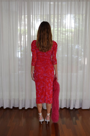 DRIES VAN NOTEN FLORAL MIDI DRESS