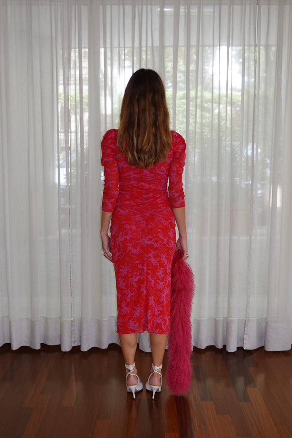 DRIES VAN NOTEN FLORAL MIDI DRESS