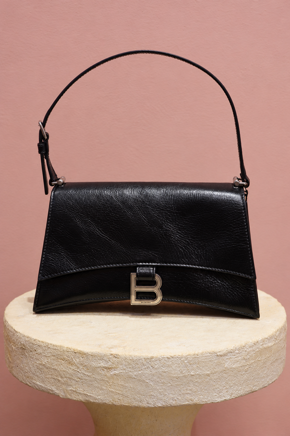 Balenciaga black Crush bag, centered front view