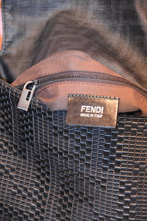 Black Embossed Shoulder Bag