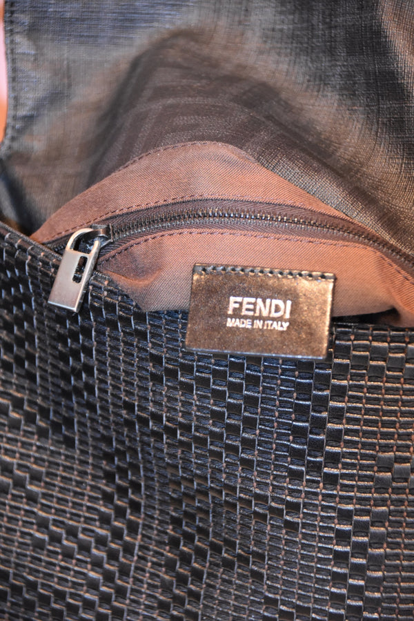 Black Embossed Shoulder Bag