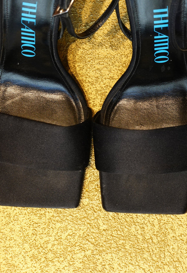 Black Strappy Heel Sandals