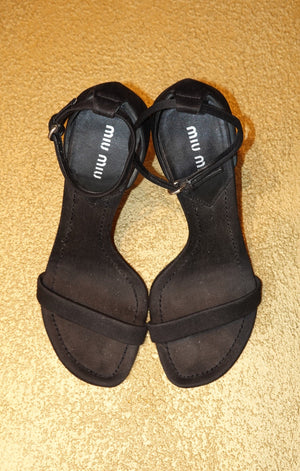 Black Suede Ankle Strap Sandals