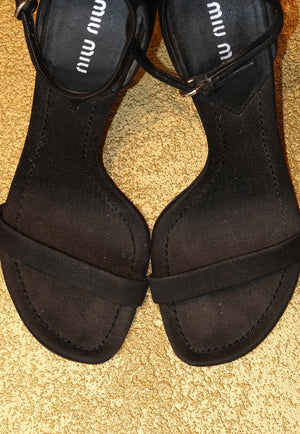 Black Suede Ankle Strap Sandals