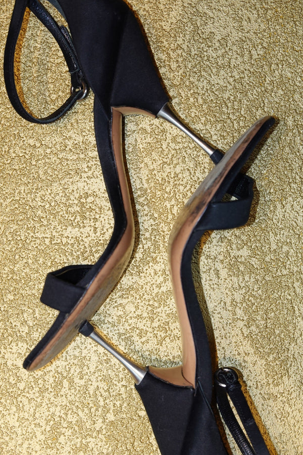Black Suede Ankle Strap Sandals