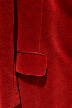 Burberrys red velvet blazer pocket-detail