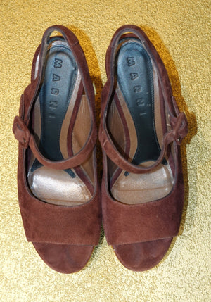 Burgundy Colorblock Mary Jane Heels