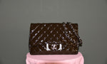 Load image into Gallery viewer, CHANEL JUMBO PATENT BROWN SHOULDER BAG
