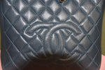 Load image into Gallery viewer, CHANEL BLUE QUILTED CAVIAR PETITE SHOPPING TOTE
