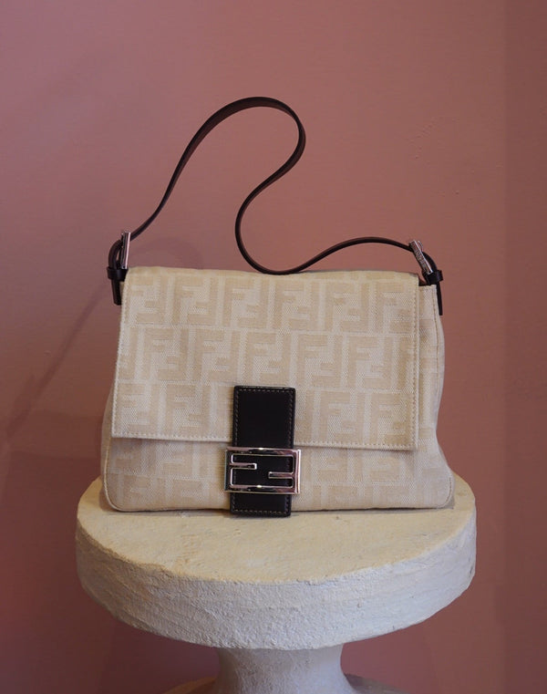 Cream Monogram Crossbody Bag