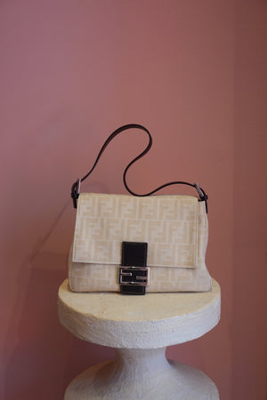 Cream Monogram Crossbody Bag
