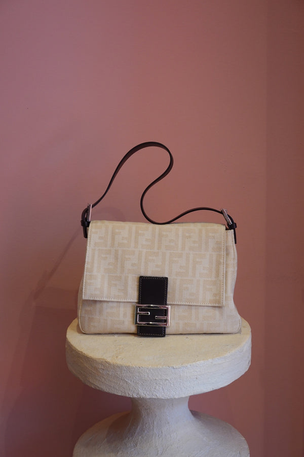 Cream Monogram Crossbody Bag