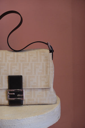 Cream Monogram Crossbody Bag