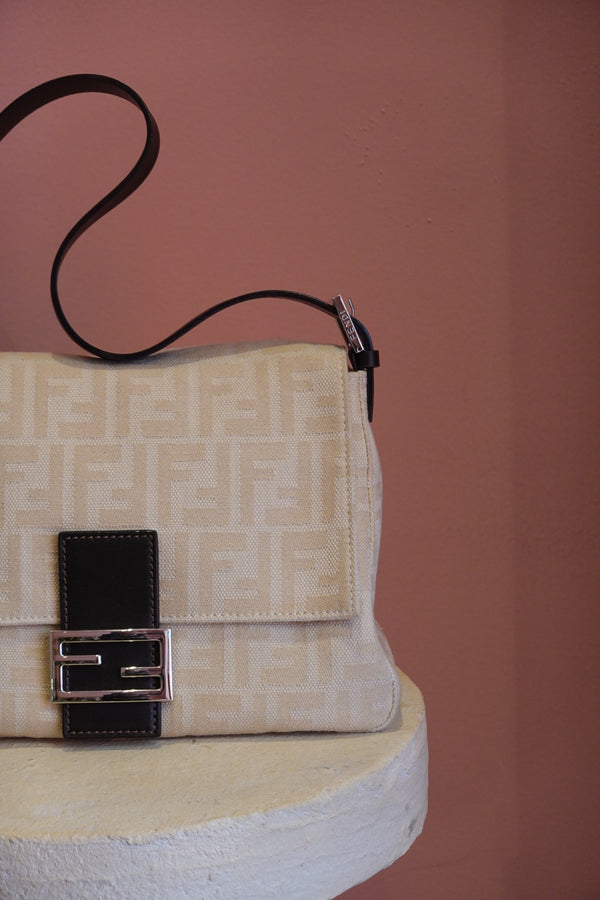 Cream Monogram Crossbody Bag
