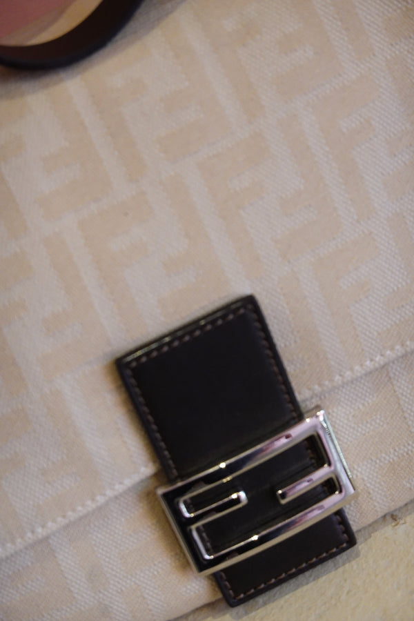 Cream Monogram Crossbody Bag