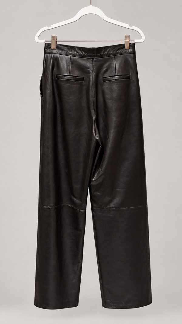 Leather trousers — retouched hanger back