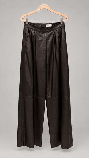 Leather trousers — retouched hanger front