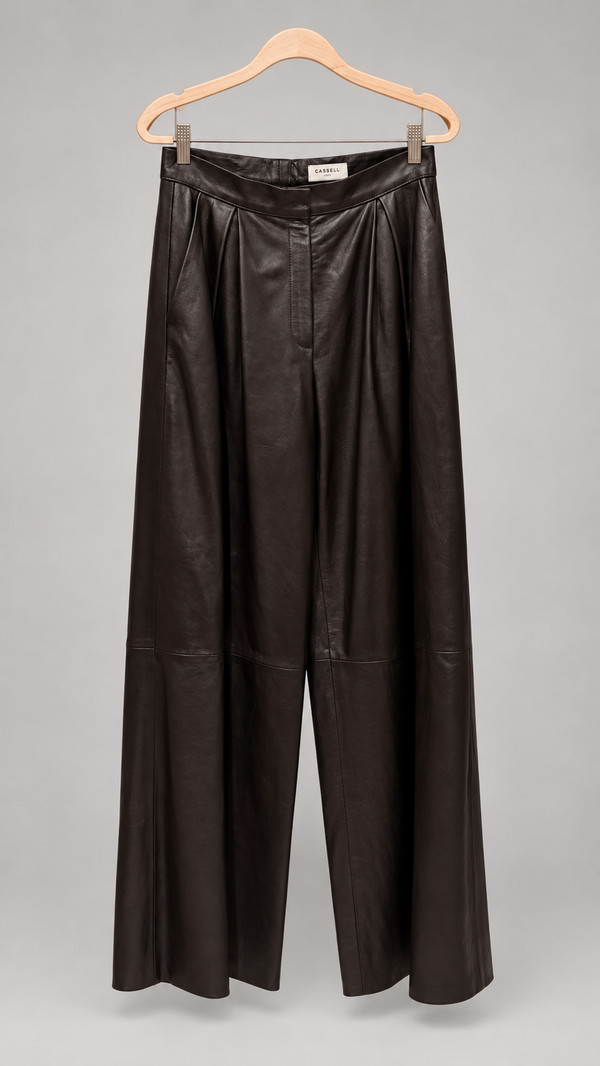 Leather trousers — retouched hanger front