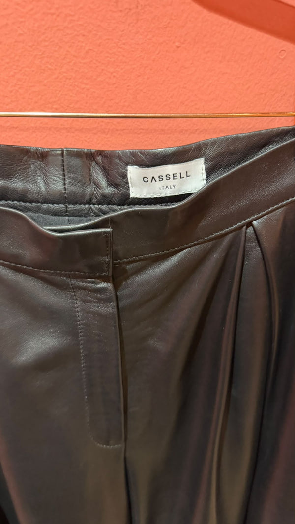 Leather trousers — original Cassell Italy label and waistband