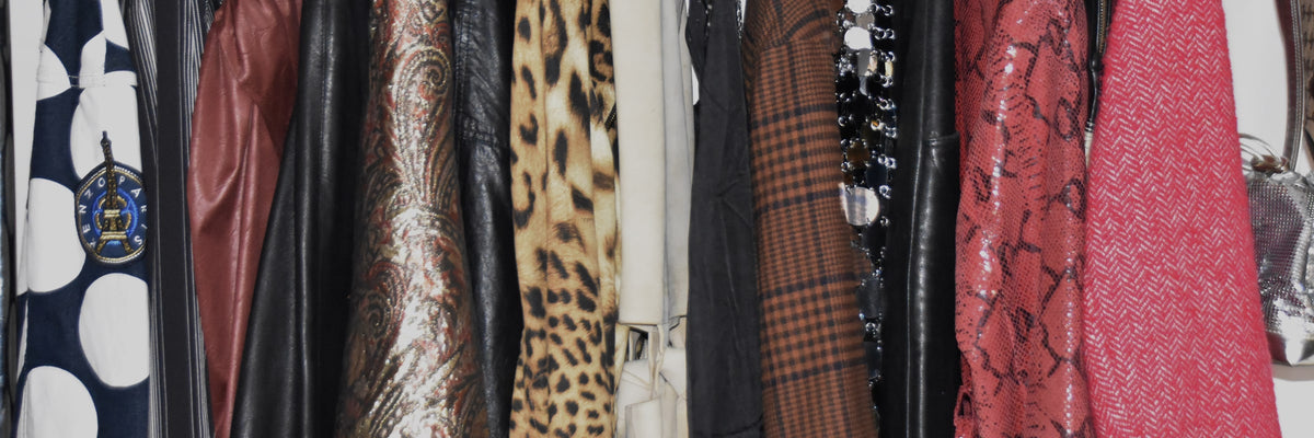 A curated rail of vintage clothing at Gizeye