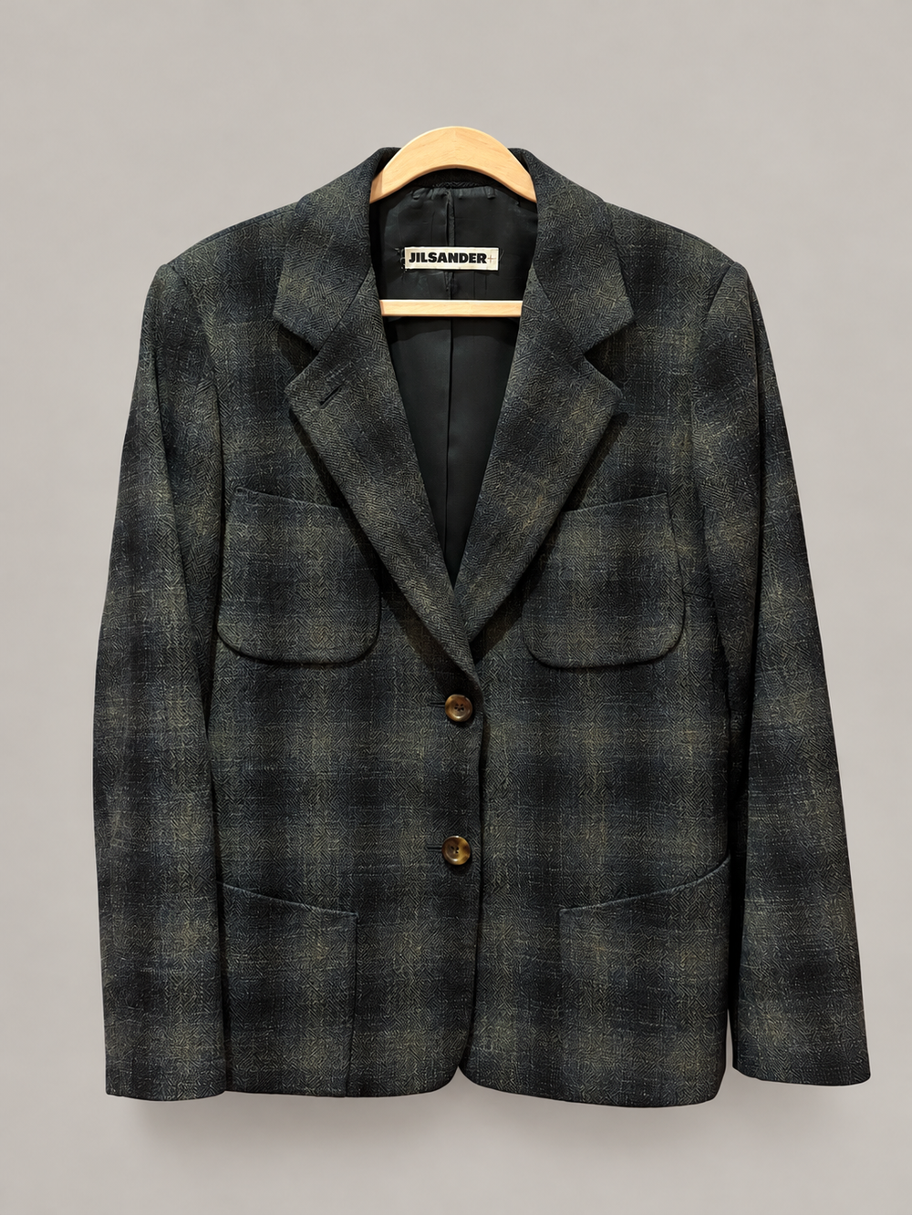 Jil Sander Checked Blazer — digitally styled front view