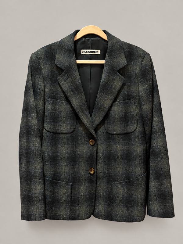 Jil Sander Checked Blazer — hanger front view