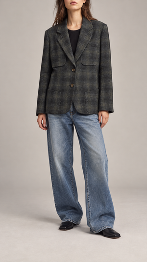 Jil Sander Checked Blazer — digitally styled front view