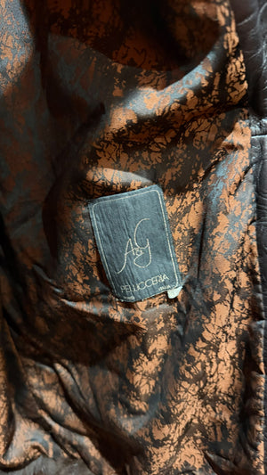 Vintage fox fur leather coat — original lining and label