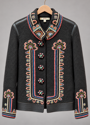 Kenzo vintage embroidered jacket — retouched hanger front