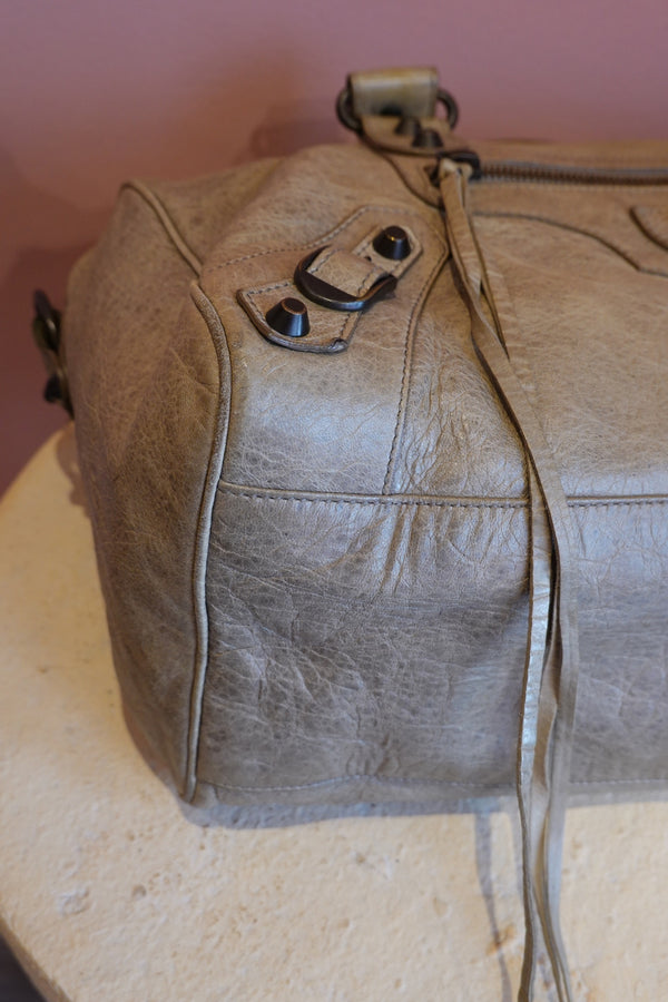 Metallic Grey Moto City Bag
