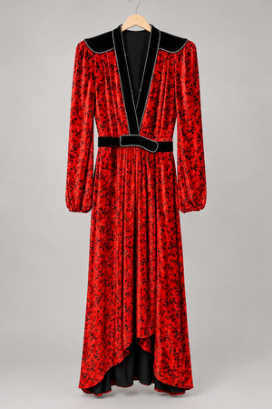 Philosophy red floral dress hanger-front